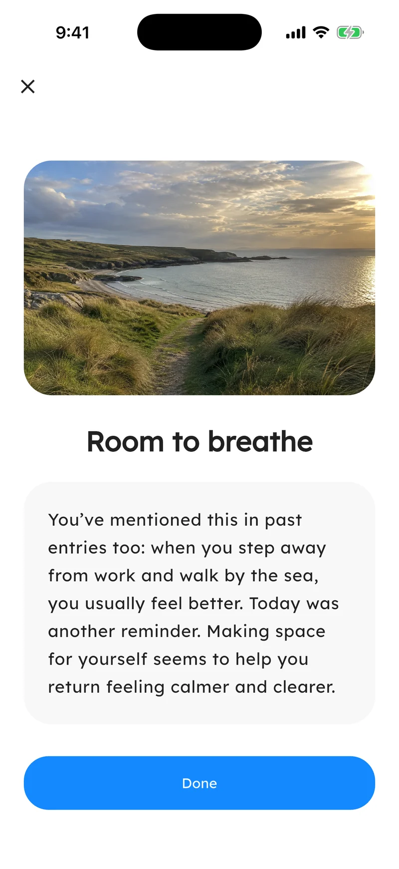 A personal AudioDiary reflection connecting time outside with feeling calmer